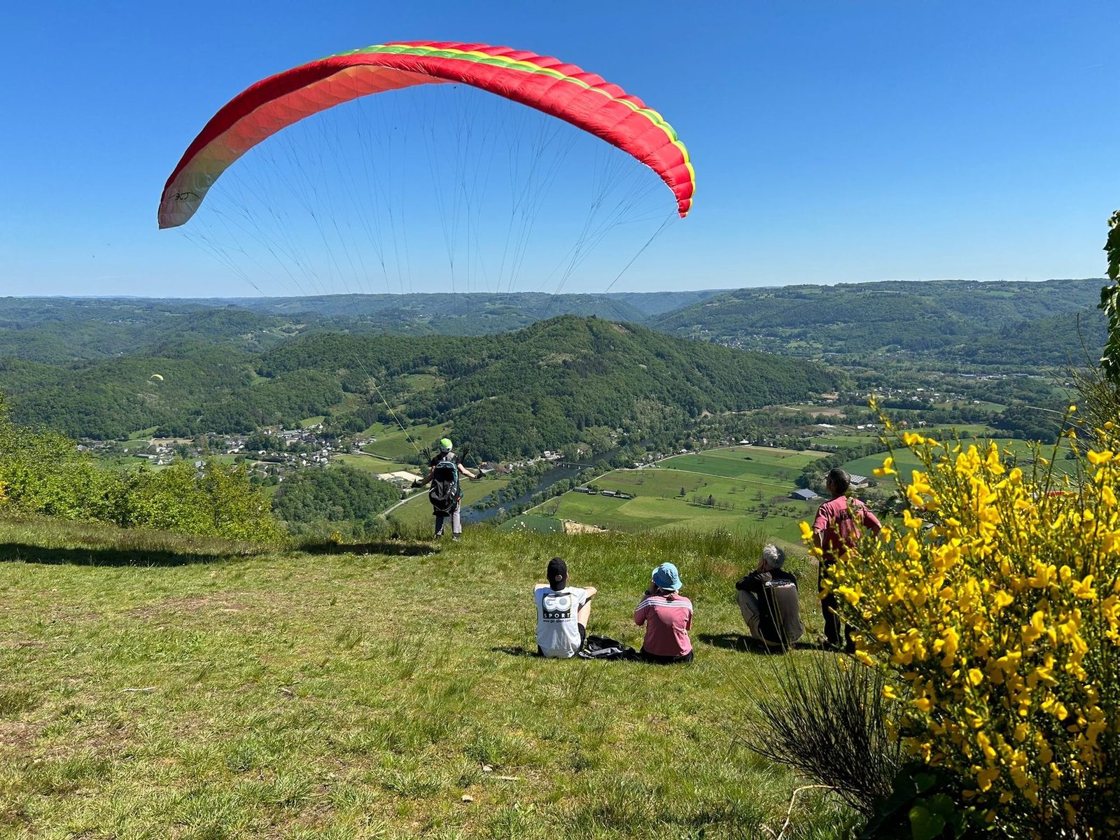 Décollage en parapente